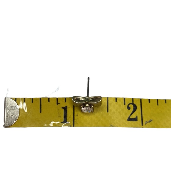 Kate Spade Gold Tone Bow and Crystal Stud Earrings - Picture 11 of 12